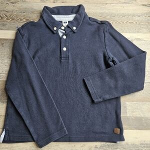 Janie And Jack Boys Long Sleeve Navy Blue Polo Shirt Size 7